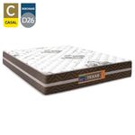 Cama Box Casal Sintético + Colchão Molas Ensacadas Texas Colchões 138cm Cinza - Suporta Até 120 Kg Por Pessoa