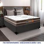 Cama Box Casal Sintético + Colchão Molas Ensacadas Texas Colchões 138cm Cinza - Suporta Até 120 Kg Por Pessoa