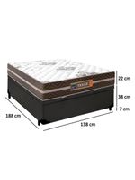 Cama Box Casal Sintético Colchão Molas Ensacadas Colchões 138cm Suporta Até 120 Kg Por Pessoa cinza