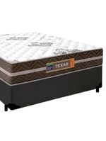 Cama Box Casal Sintético Colchão Molas Ensacadas Colchões 138cm Suporta Até 120 Kg Por Pessoa cinza