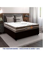 Cama Box Casal Sintético + Colchão Molas Ensacadas Texas Colchões 138x188x64cm Preto