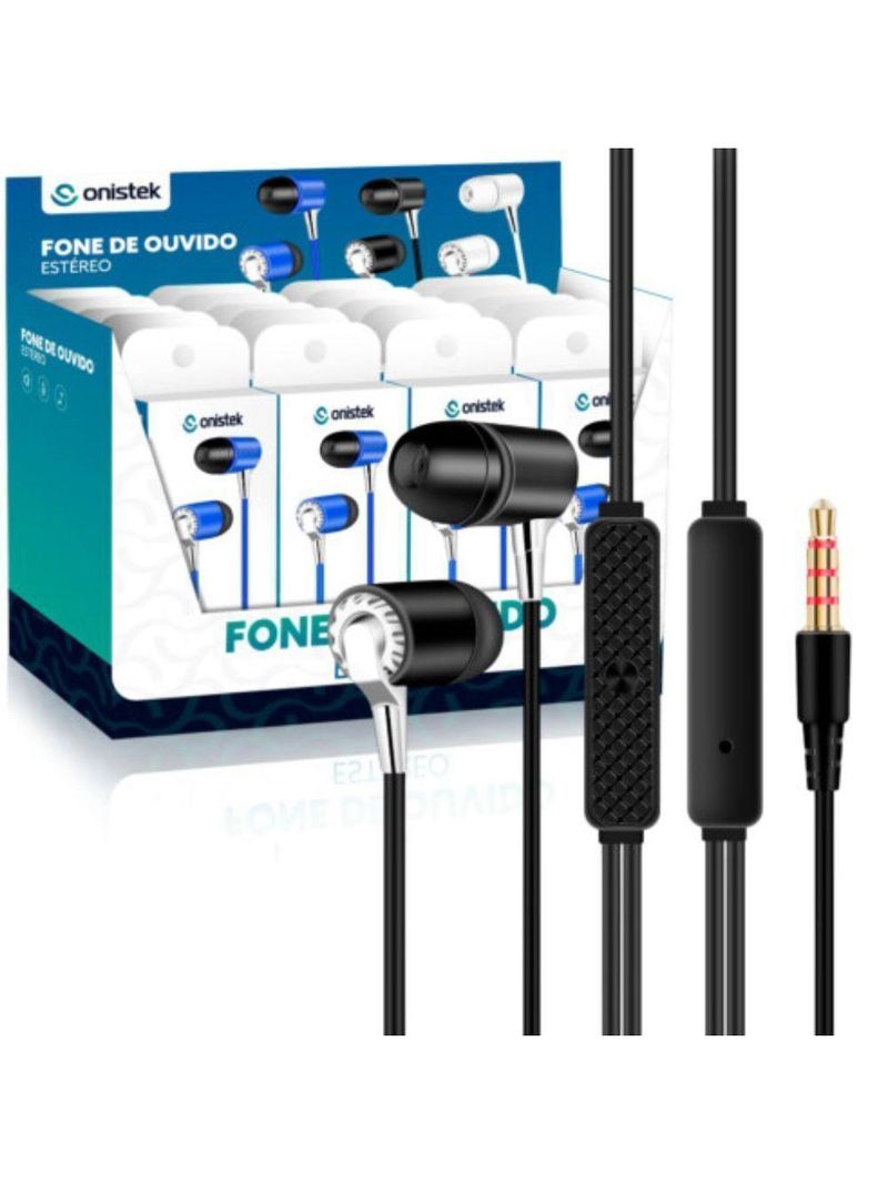 Fone De Ouvido P3 Intra Auricular Fn618 Preto