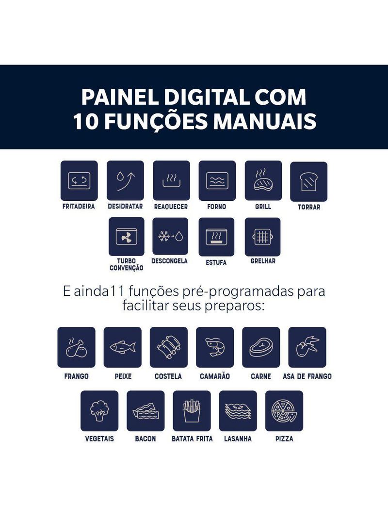 Forno E Fryer 25L Oster Multifunções 10 Em 1 220V