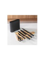 Jogo de facas brinox action 6 peças com cepo soft-touch aço inox preto