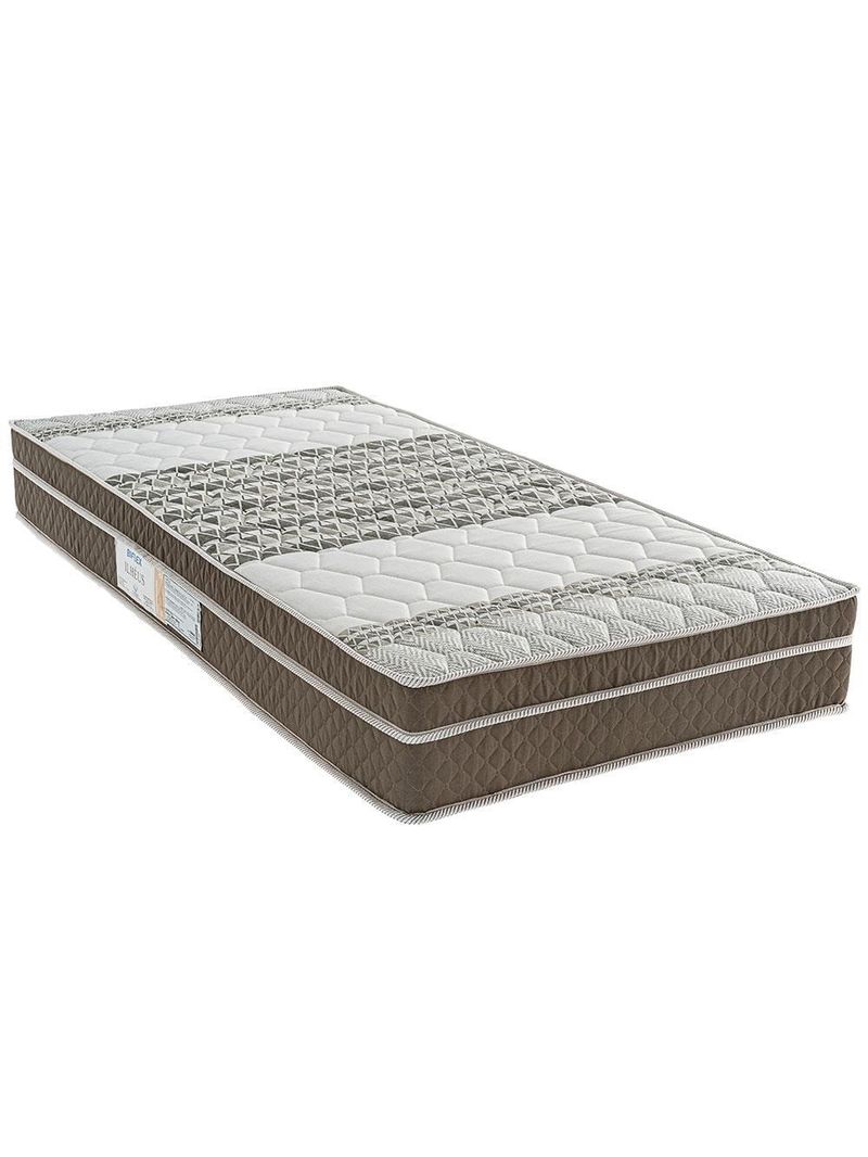 Colchão de solteiro biflex ilhéus com molas ensacadas e euro pillow 24x88x188cm - marrom/bege estampado