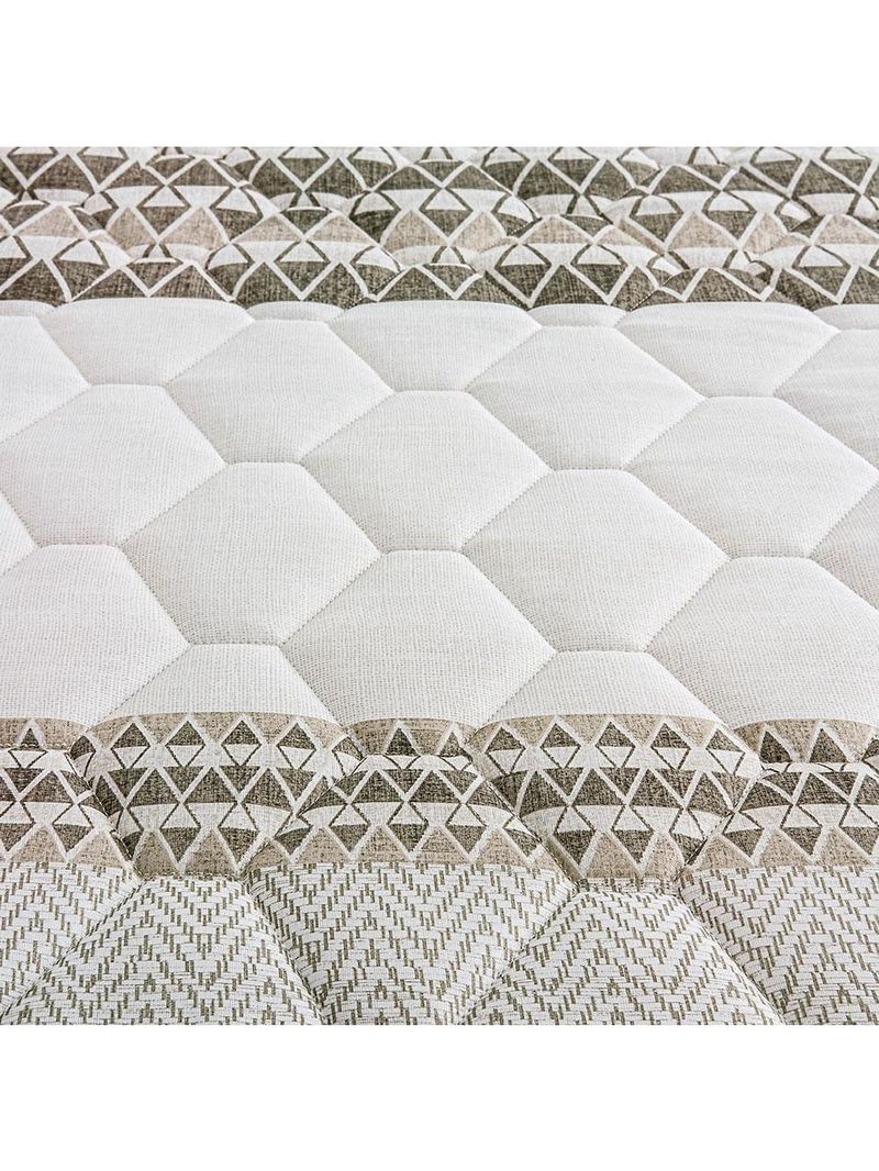 Colchão de solteiro biflex ilhéus com molas ensacadas e euro pillow 24x88x188cm - marrom/bege estampado