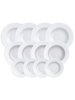 Conjunto com 12 pratos tramontina maria augusta em porcelana - branco