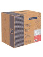 Conjunto com 12 pratos tramontina maria augusta em porcelana - branco