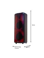 Caixa de som amplificada amvox party vox prime bivolt com bluetooth, alça, 2 woofers de 10", 1 tweeter de 3" e display de led 2000w - preta