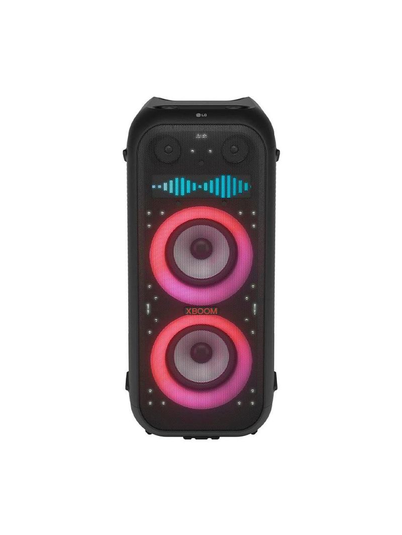 Caixa de som amplificada lg partybox xboom xl9t ipx4 bivolt com bluetooth, alça de transporte e display led 1000w rms - preta