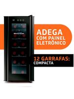 Adega de vinhos brastemp bzc12be com iluminação led com painel eletrônico para 12 garrafas - preta