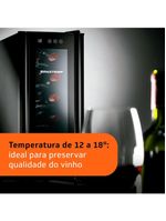 Adega de vinhos brastemp bzc12be com iluminação led com painel eletrônico para 12 garrafas - preta