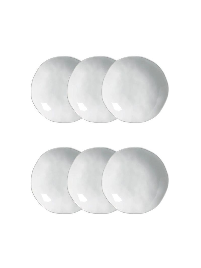 Conjunto de pratos fundos porto brasil orgânico new white 600ml - 6 peças