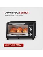 Forno elétrico mondial pratic cook fr-09 com 6 litros – preto