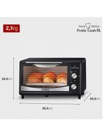 Forno elétrico mondial pratic cook fr-09 com 6 litros – preto