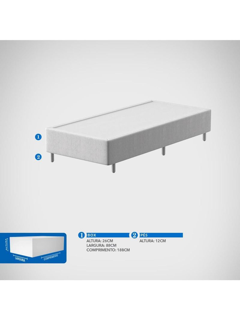 Base box para colchão de solteiro probel village 38x88x188 cm - preto