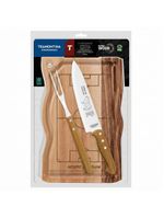 Kit churrasco tramontina copa do mundo 3 peças aço inox