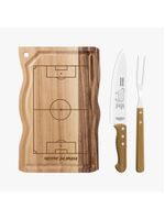 Kit churrasco tramontina copa do mundo 3 peças aço inox