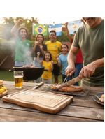 Kit churrasco tramontina copa do mundo 3 peças aço inox