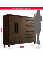 Cômoda 2 Portas 4 Gavetas Madri Plus Com Sapateira