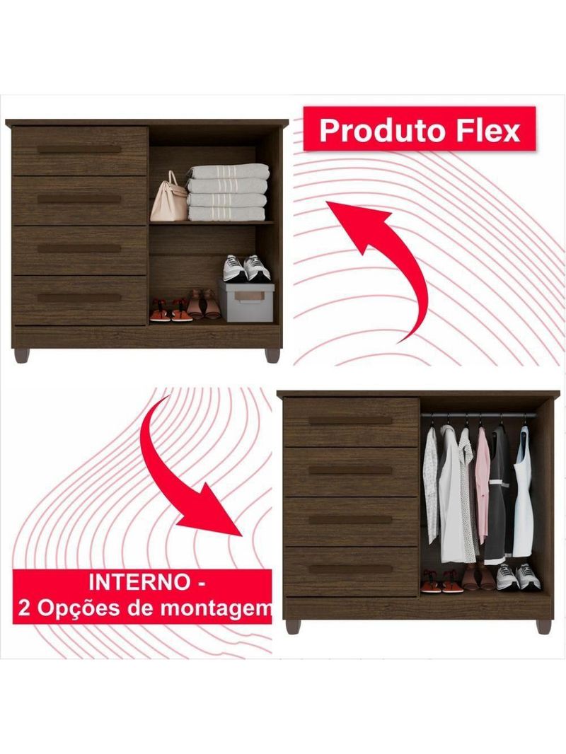 Cômoda 2 Portas 4 Gavetas Madri Plus Com Sapateira