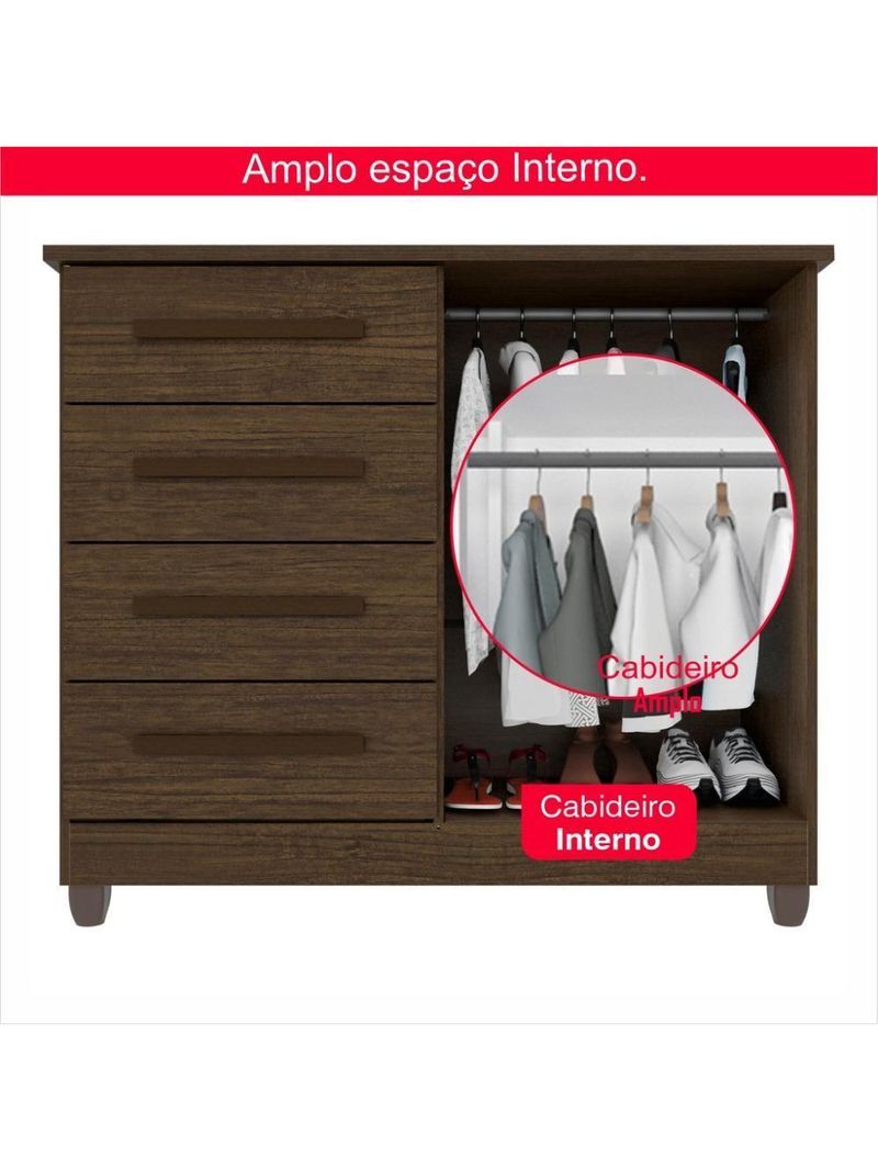 Cômoda 2 Portas 4 Gavetas Madri Plus Com Sapateira