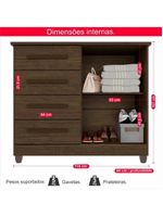 Cômoda 2 Portas 4 Gavetas Madri Plus Com Sapateira