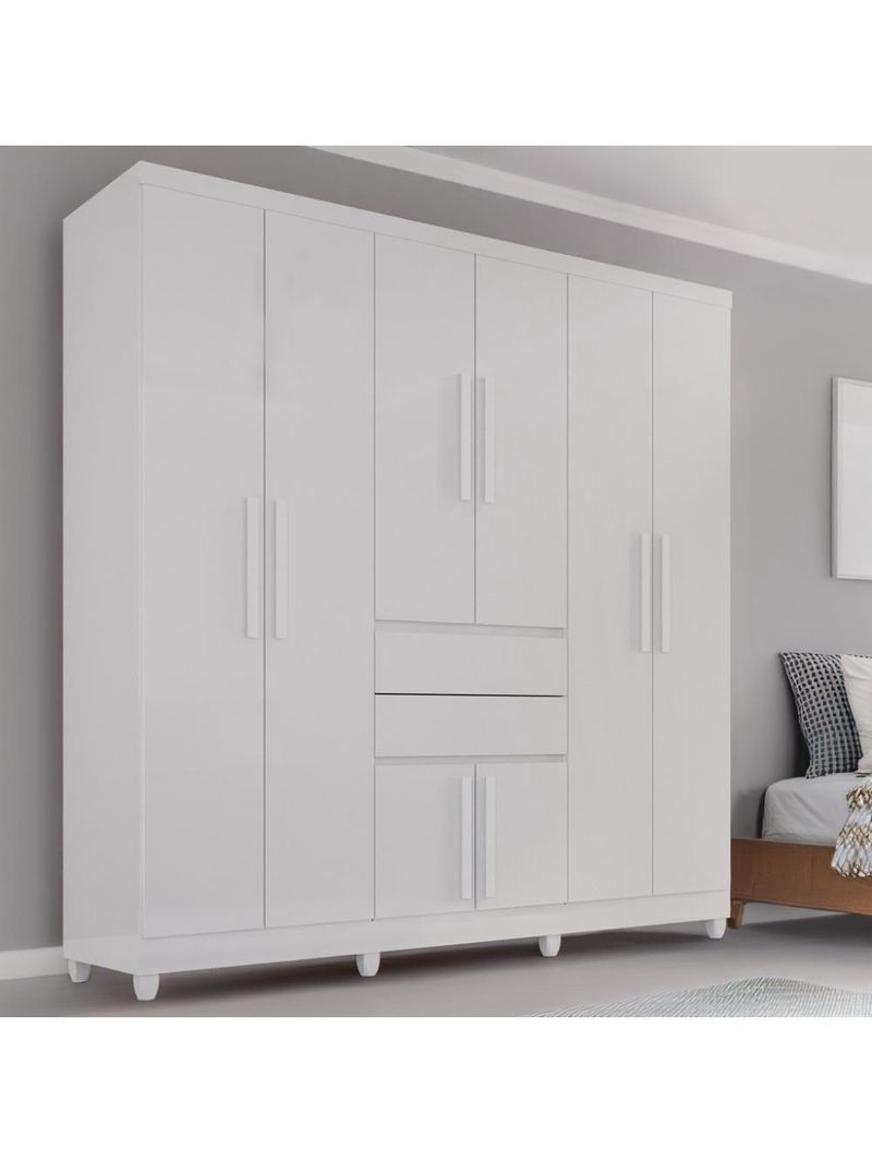 Guarda-roupa De Casal Giga Top 8 Portas 2 Gavetas
