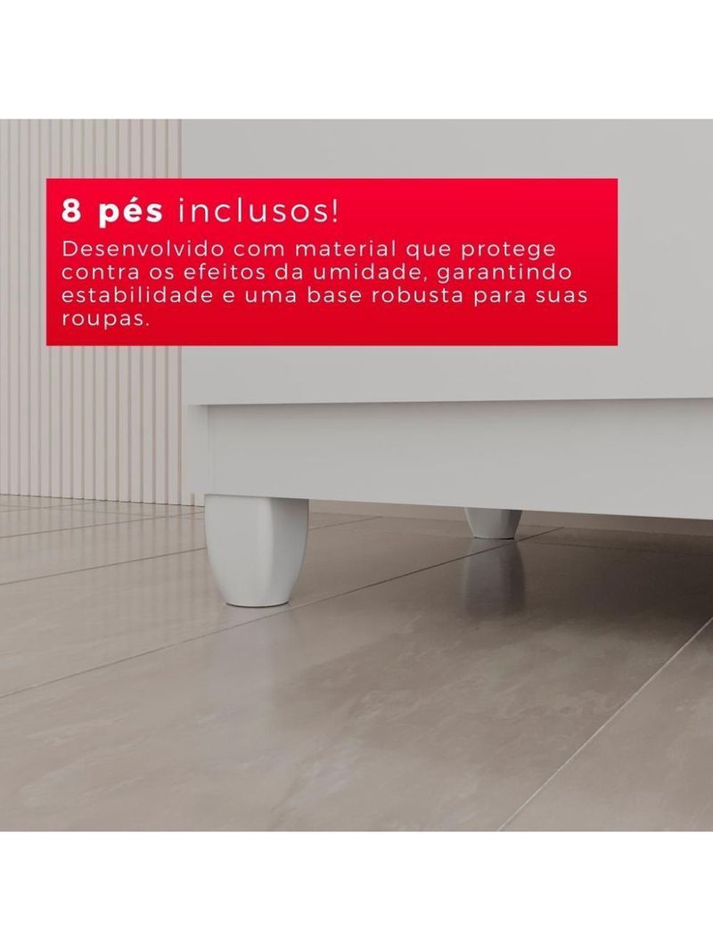 Guarda-roupa De Casal Giga Top 8 Portas 2 Gavetas