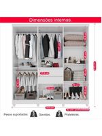 Guarda-roupa De Casal Giga Top 8 Portas 2 Gavetas