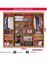Guarda-roupa Casal 100% Mdf 8 Portas E 4 Gavetas Herrera