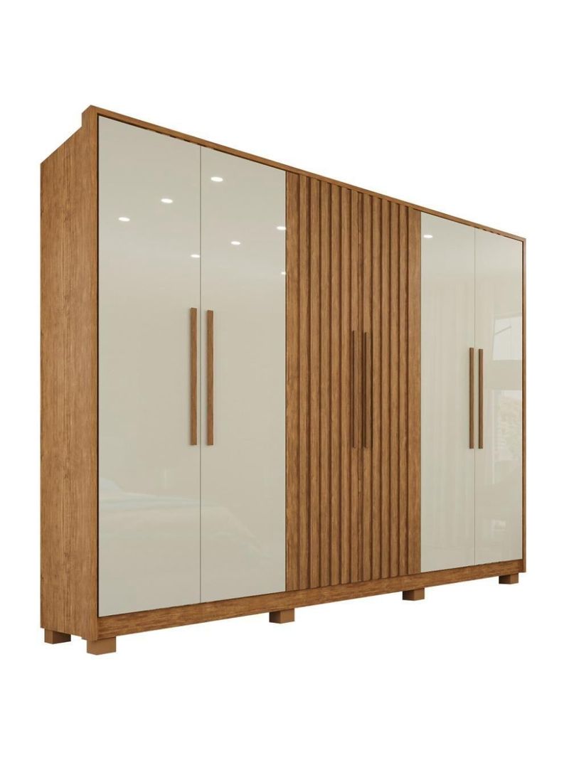 Guarda-roupa Casal 100% Mdf 6 Portas E 6 Gavetas Premium Ripado