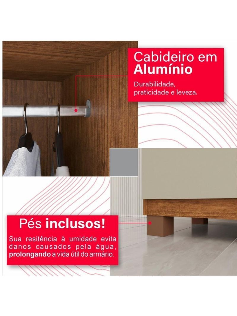 Guarda-roupa Casal 100% Mdf 6 Portas E 6 Gavetas Premium Ripado