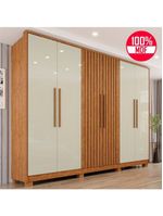 Guarda-roupa Casal 100% Mdf 6 Portas E 6 Gavetas Premium Ripado