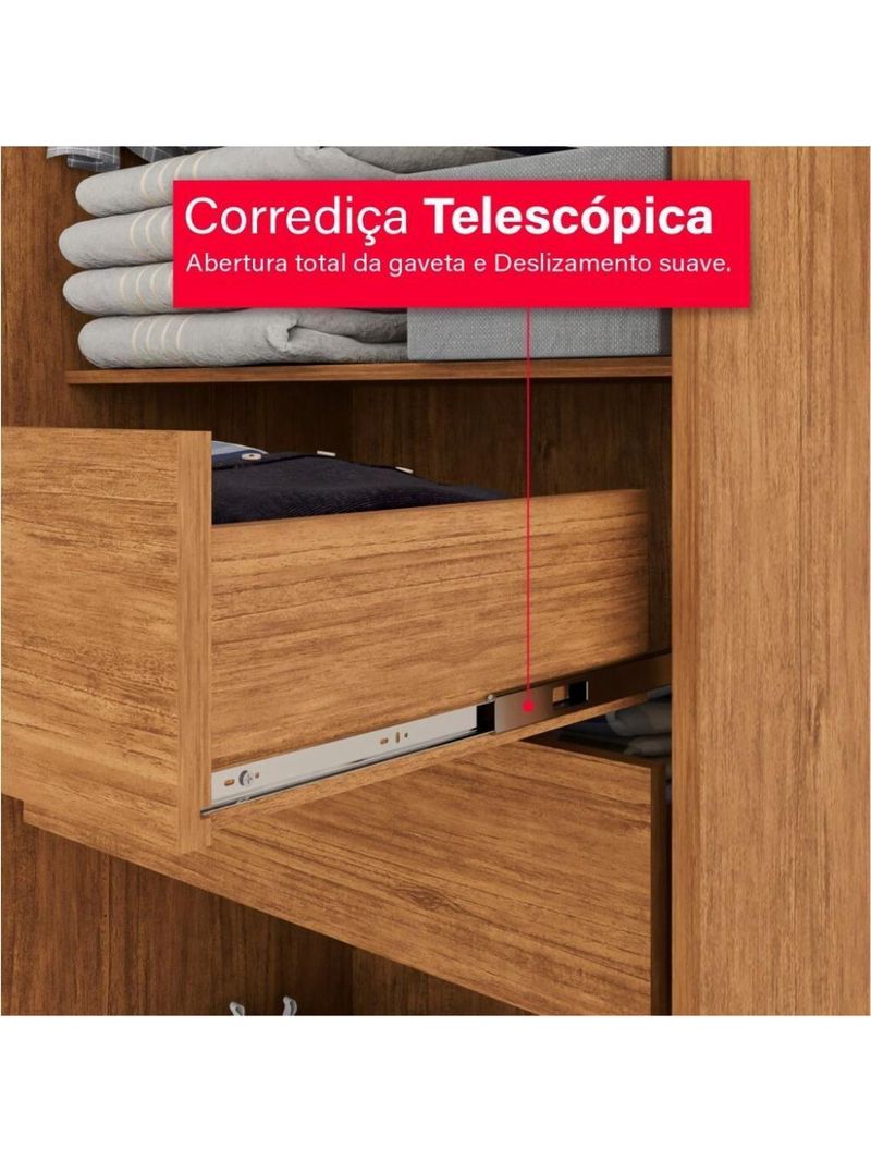 Guarda-roupa Casal 100% Mdf 6 Portas E 6 Gavetas Premium Ripado