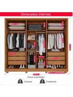 Guarda-roupa Casal 100% Mdf 6 Portas E 6 Gavetas Premium Ripado