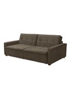 Sofá Cama Reclinável 3 Lugares Filadélfia Veludo Marrom Café - Lojas Curitibanas