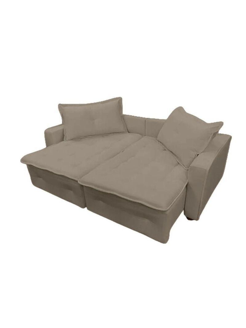 Sofá Cama Reclinável 3 Lugares Filadélfia Veludo Marrom Café - Lojas Curitibanas