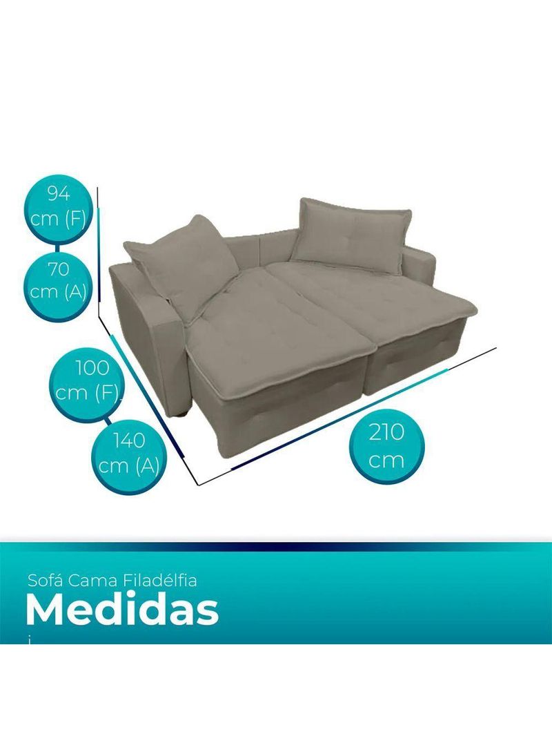 Sofá Cama Reclinável 3 Lugares Filadélfia Veludo Marrom Café - Lojas Curitibanas