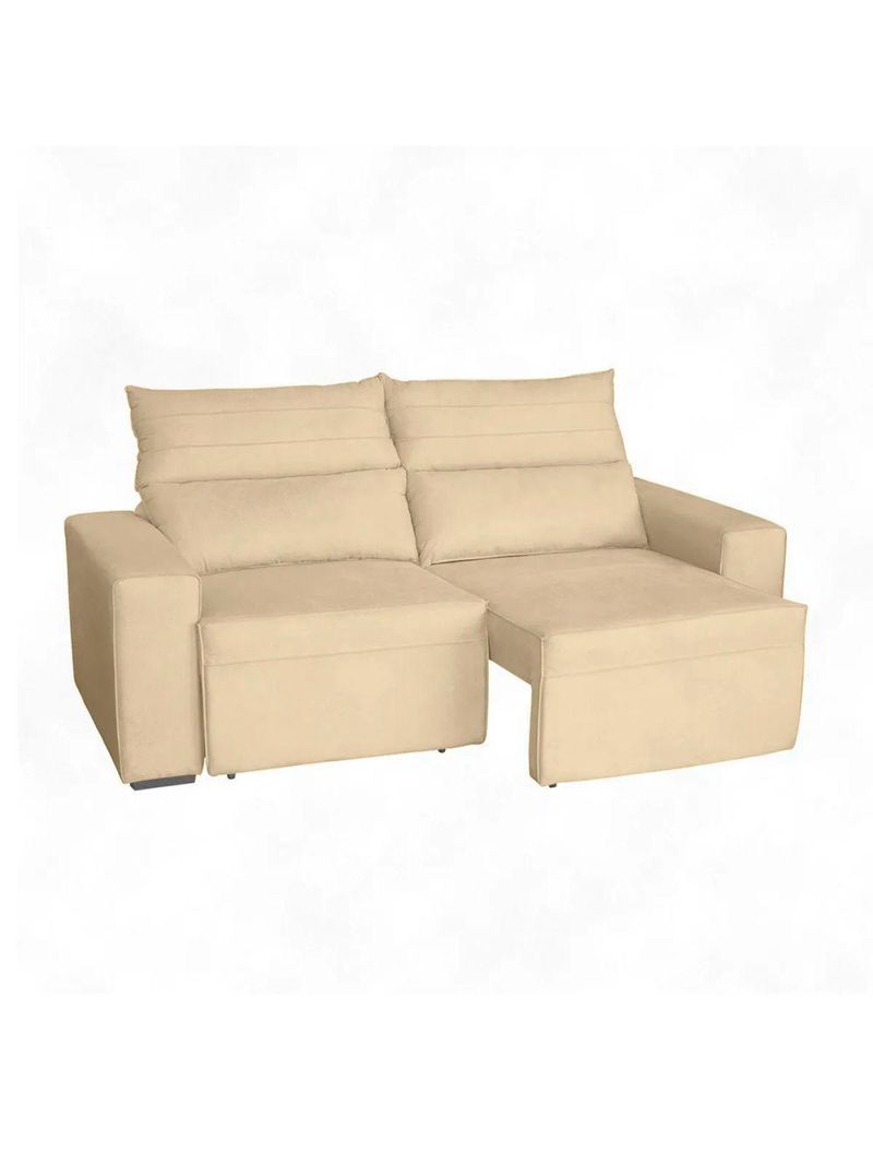 Sofá Retrátil E Reclinável 3 Lugares Viena Bege Conce - Lojas Curitibanas