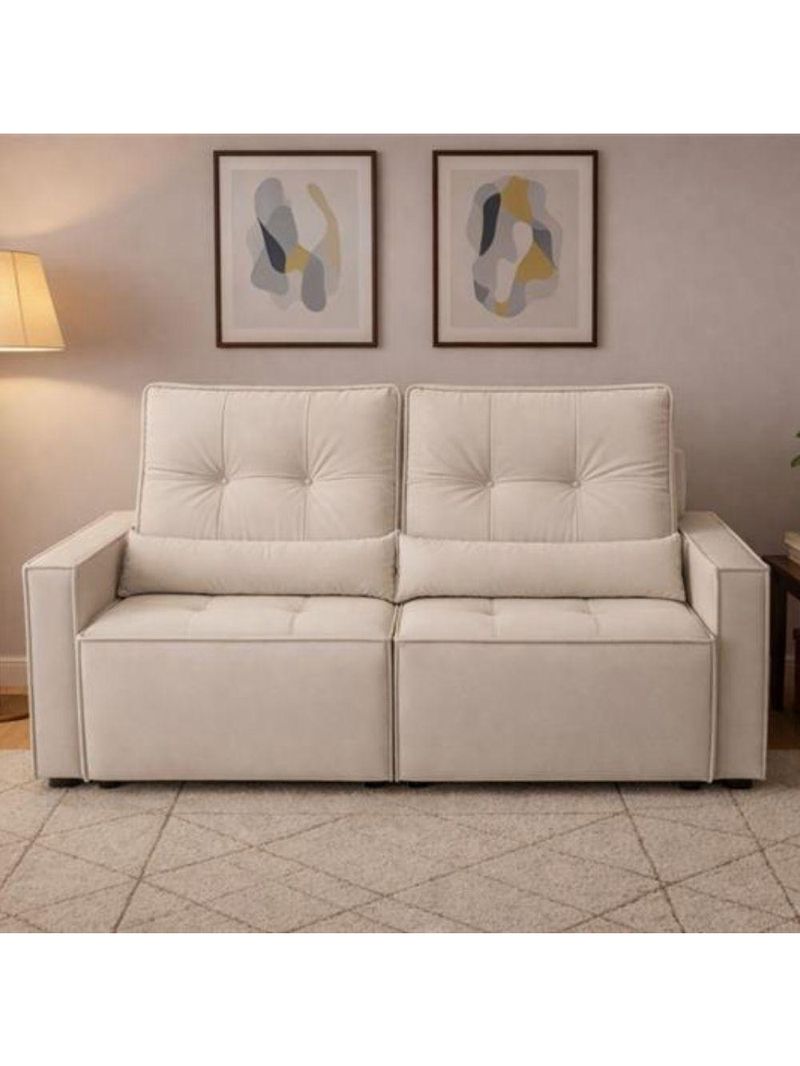 Sofá Retrátil E Reclinável Londrina 1,60m Em Veludo Com Assento D23 – Lojas Curitibanas Cinza