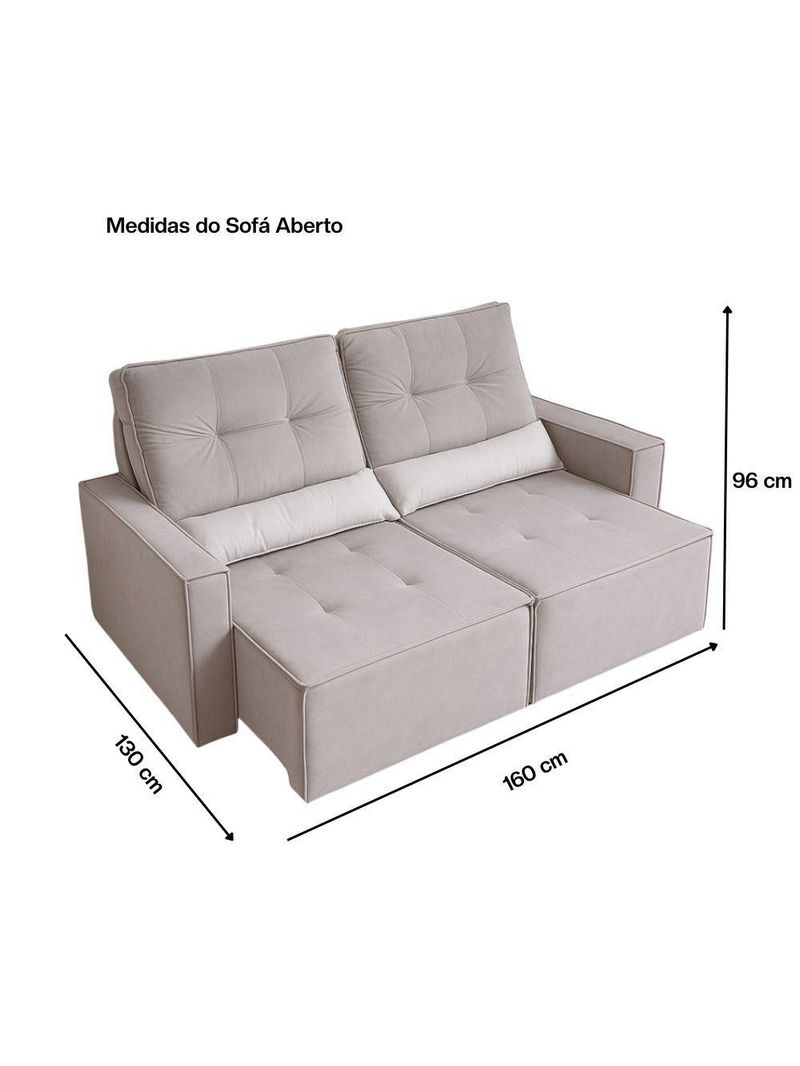 Sofá Retrátil E Reclinável Londrina 1,60m Em Veludo Com Assento D23 – Lojas Curitibanas Cinza