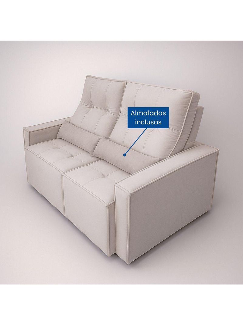 Sofá Retrátil E Reclinável Londrina 1,60m Em Veludo Com Assento D23 – Lojas Curitibanas Cinza