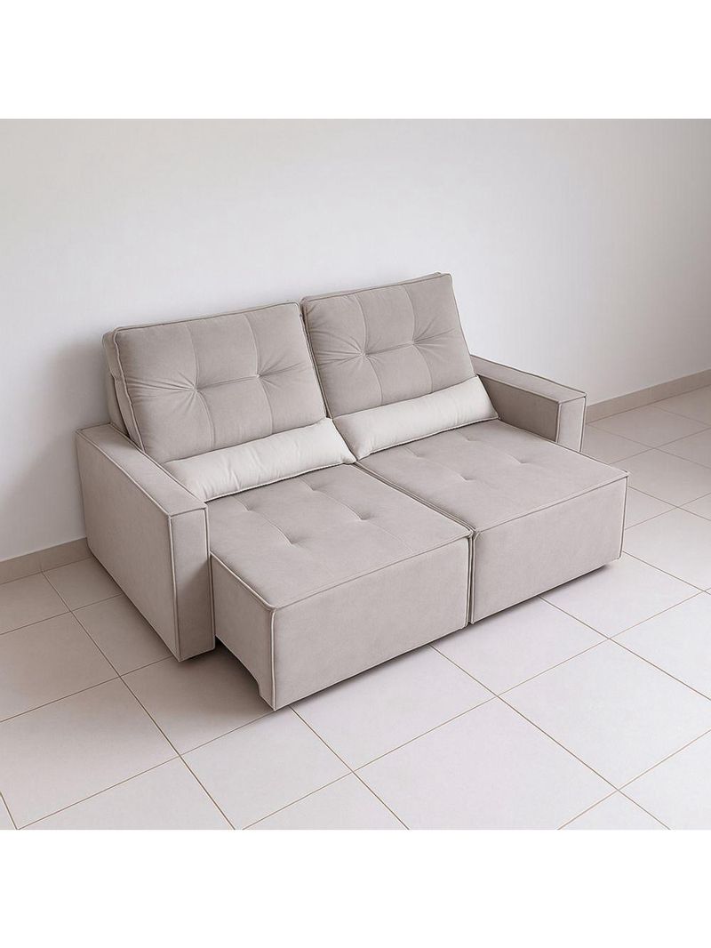 Sofá Retrátil E Reclinável Londrina 1,60m Em Veludo Com Assento D23 – Lojas Curitibanas Cinza