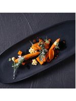 Conjunto de travessas oval rasa grande porto brasil orgânico preto matte 36x13cm - 4 peças