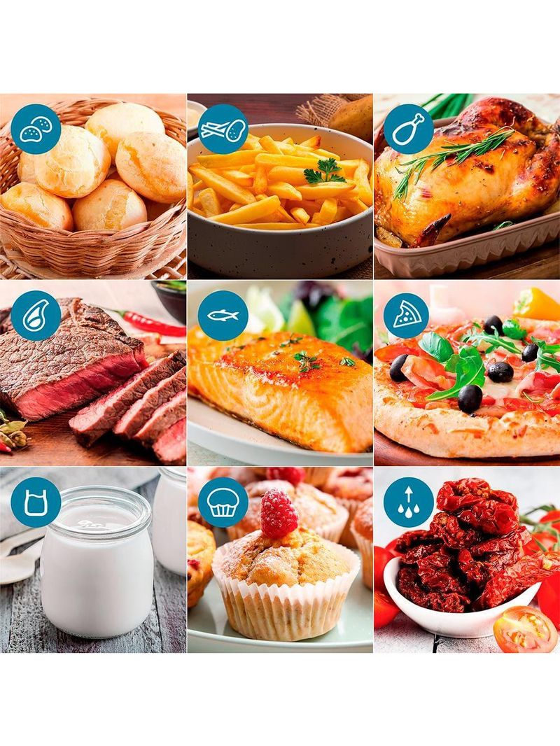 Fritadeira airfryer forno philips walita oven ai551 12l 1900w painel touch 10 funções inox