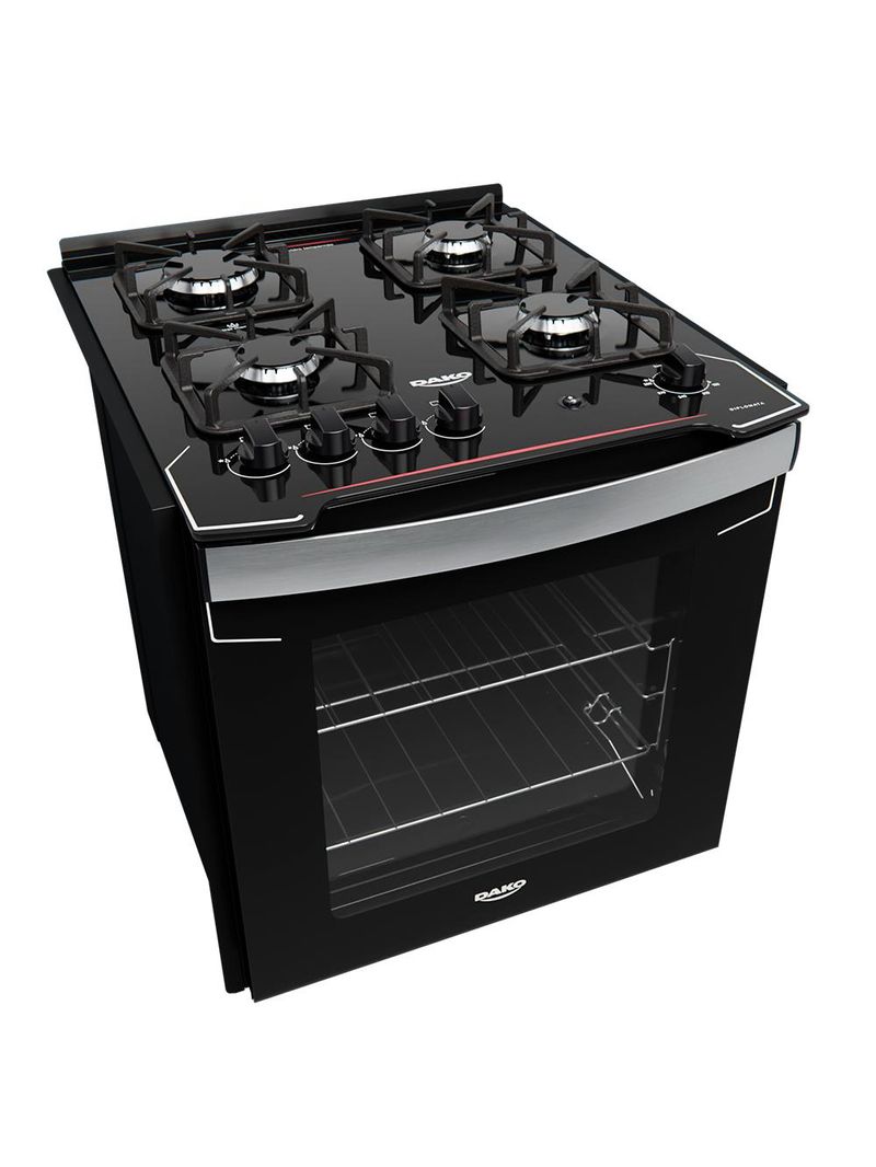 Fogão de embutir dako diplomata 4 bocas preto mesa de vidro bivolt