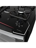 Fogão de embutir dako diplomata 4 bocas preto mesa de vidro bivolt