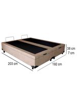 Cama Box Baú King Bipartido Suede Cama Bege 192x203x45cm