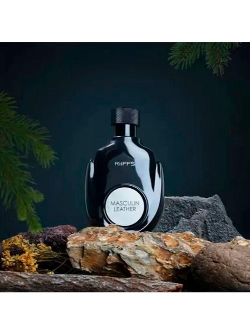 Kit Perfume Masculin Leather Riffs Edp Masculino 100ml+ Shower 100ml + Body Lotion 100ml